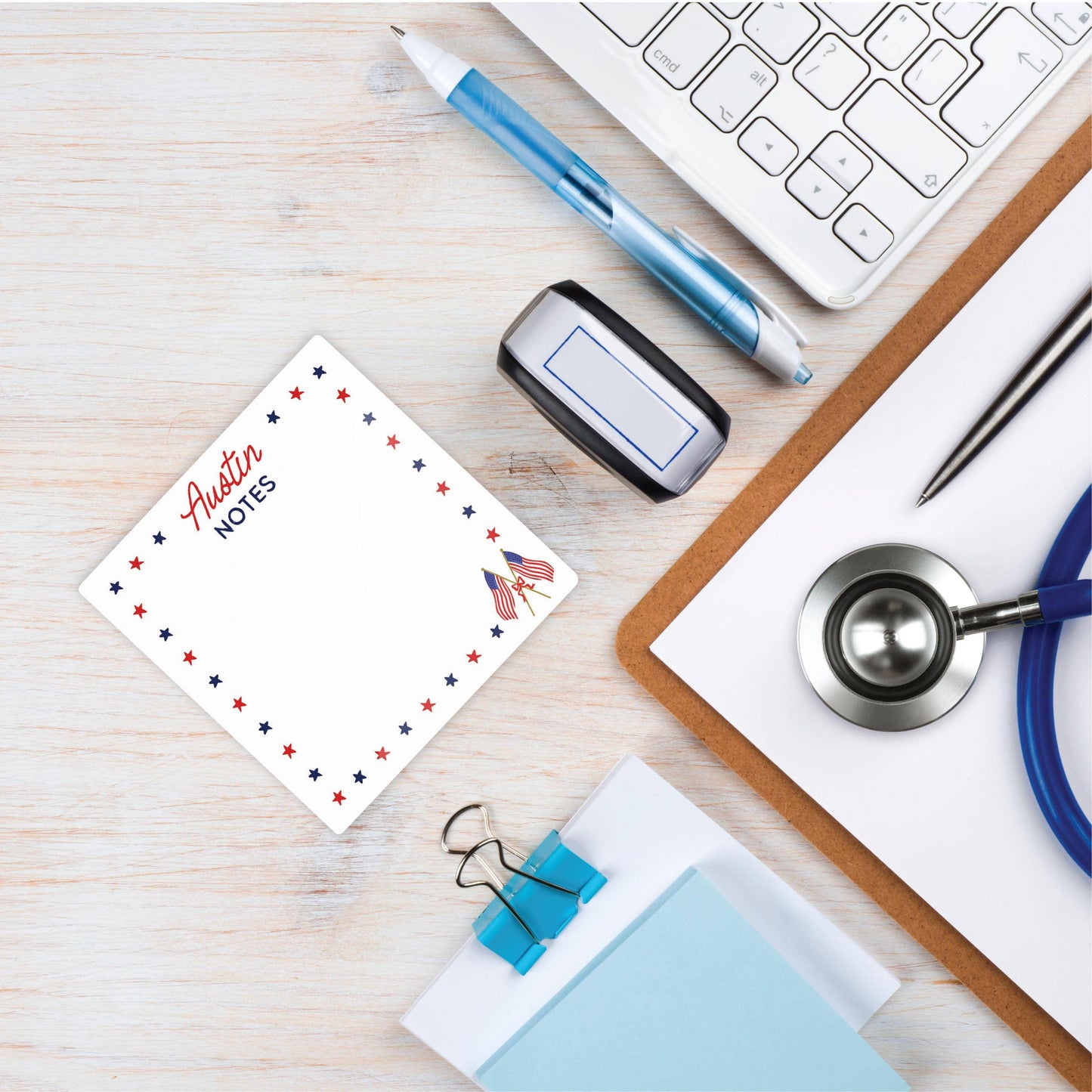 Custom American Summer Star Dry Erase Glass Tile