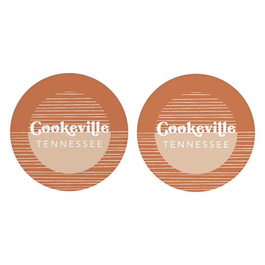Vintage Groove Half Circle Cookeville Tennessee| Absorbent Car Coasters | Set of 2 | Min 4
