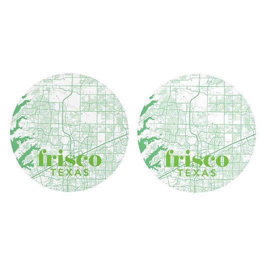 Bright Modern Green Map Texas Frisco