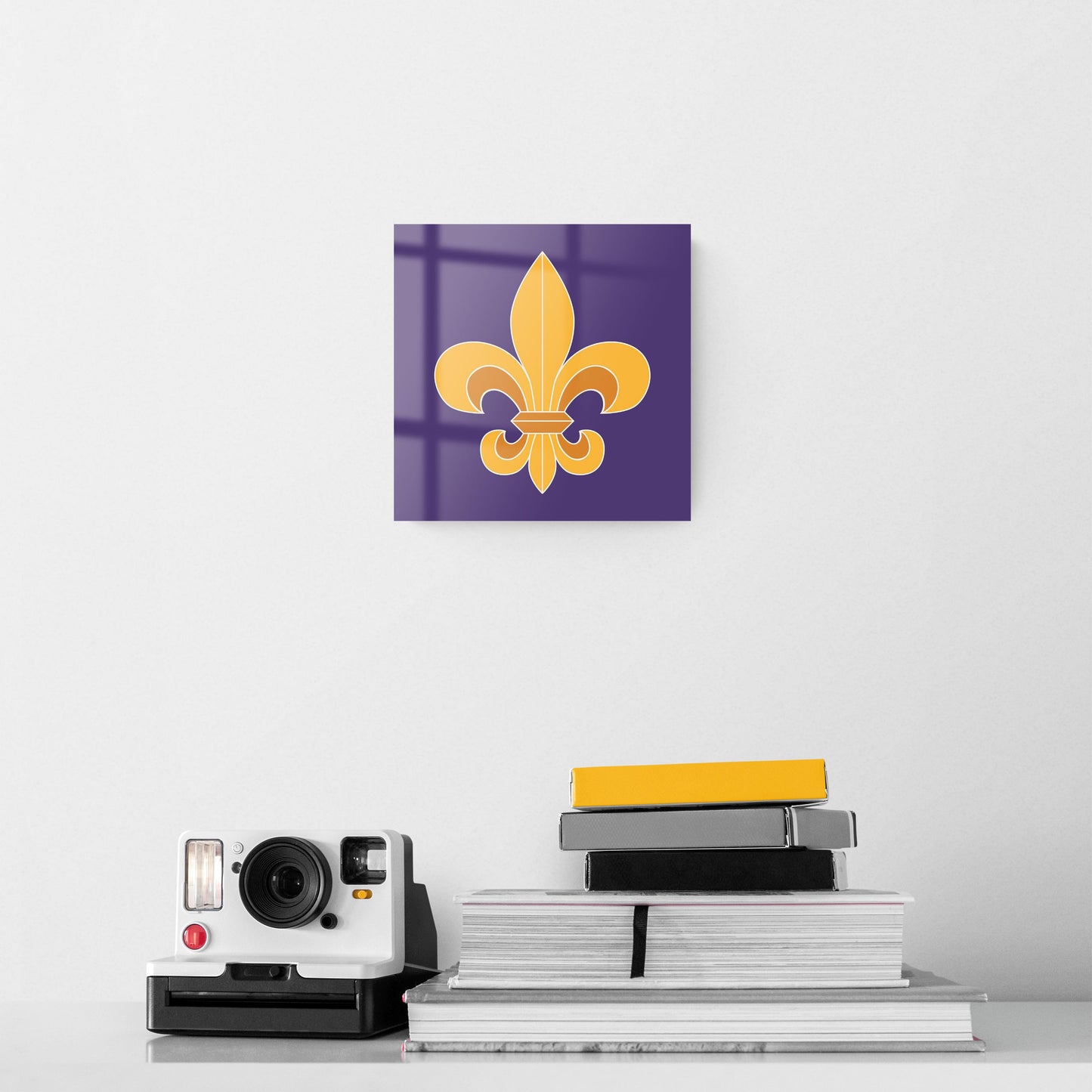 Purple Gold Louisiana Fleur De Lis | Hi-Def Glass Art | Eaches | Min 2