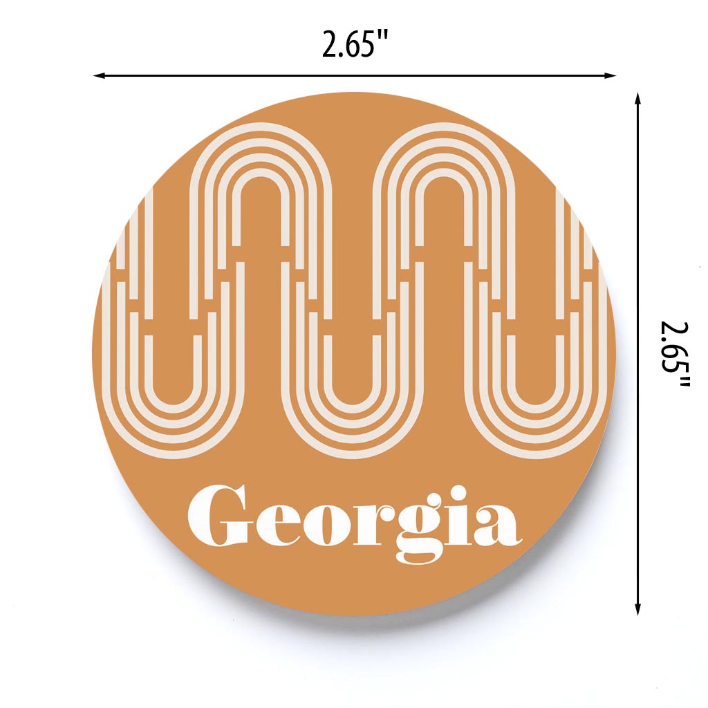 Vintage Groove Yellow Wave Lines Georgia | 2.65x2.65