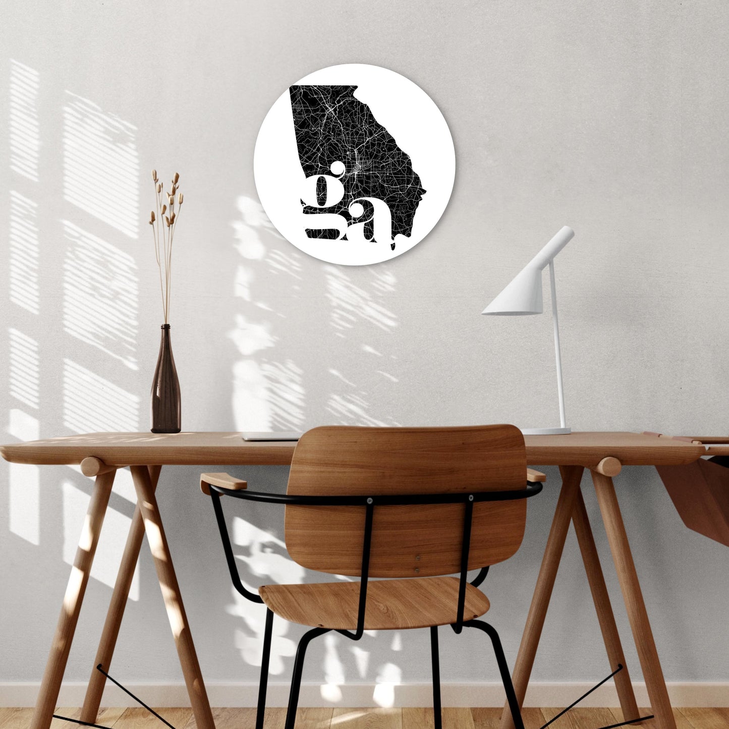 Black And White Abbreviated State Map White Georgia | Wood Sign | Eaches | Min 1