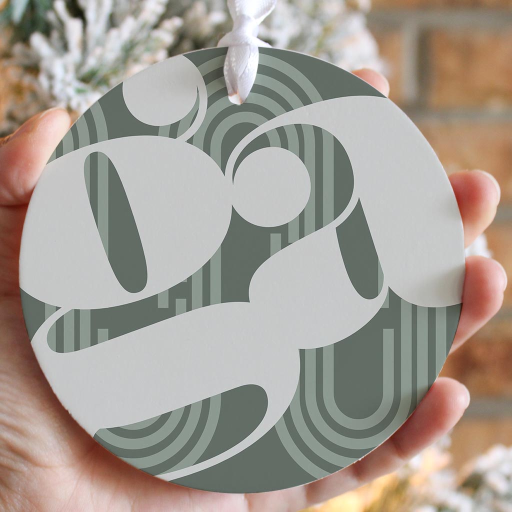 Vintage Groove Green Wave Lines Georgia Ga | Wood Ornament | Eaches | Min 6