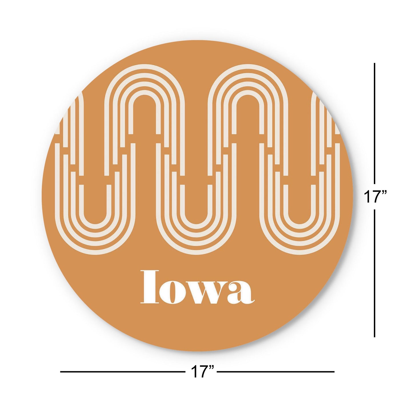 Vintage Groove Yellow Wave Lines Iowa | Wood Sign | Eaches | Min 1