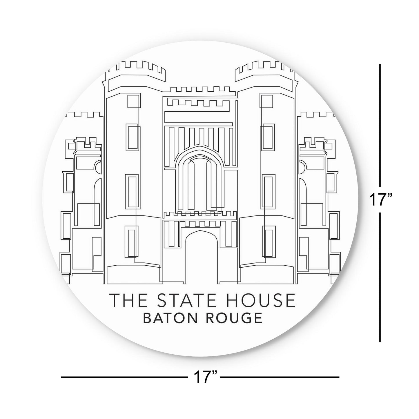Minimalistic Baton Rouge State House | Wood Sign | Eaches | Min 1