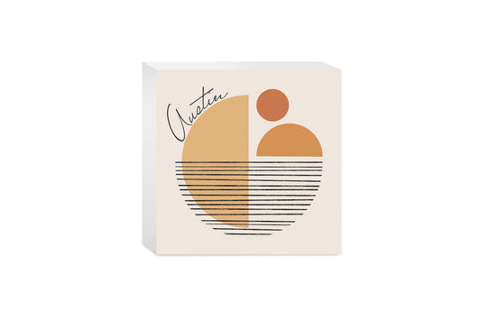 Vintage Groove Shapes Texas Austin | Wood Block | Eaches | Min 4