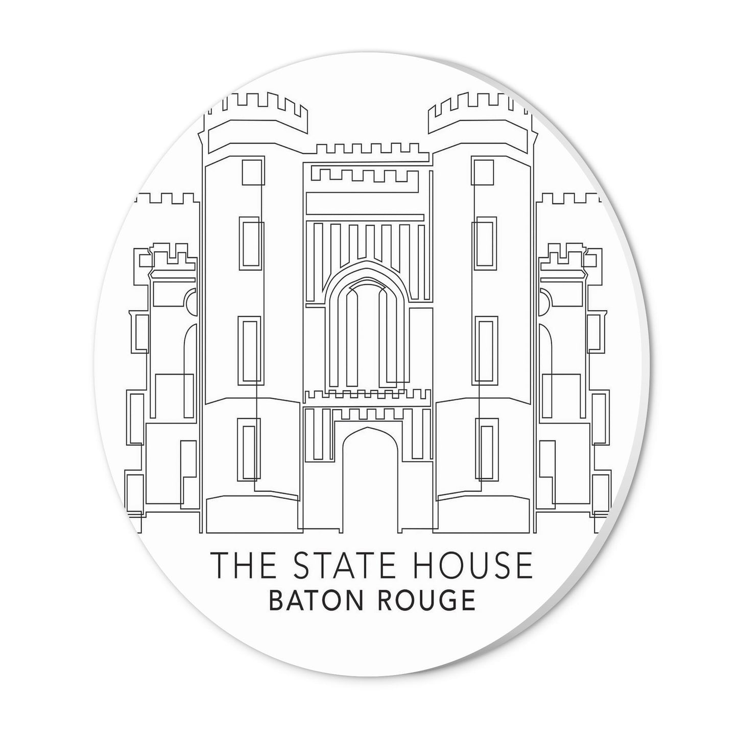 Minimalistic Baton Rouge State House | Wood Sign | Eaches | Min 1