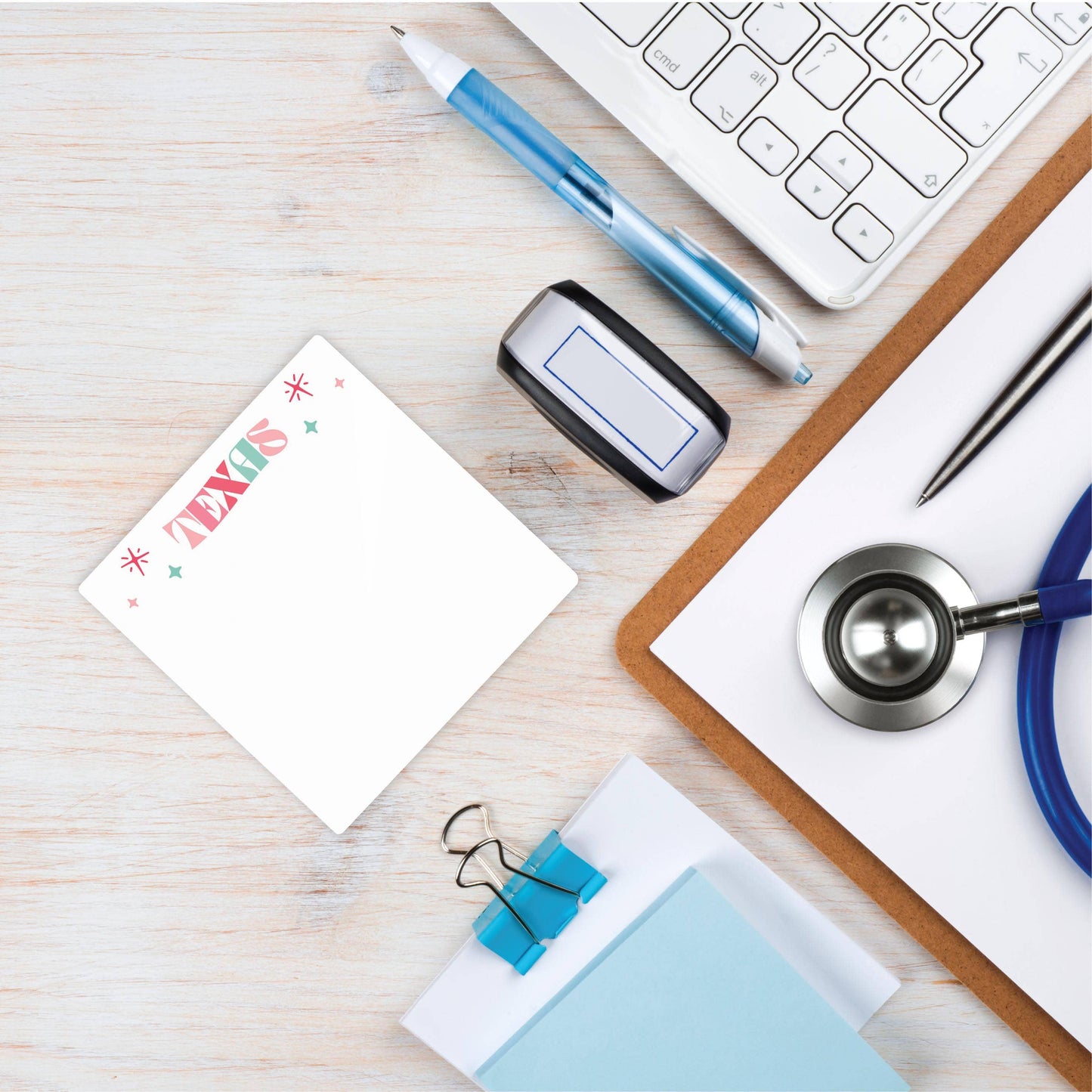 Custom Retro Wave Glass Dry Erase Desktop Tile