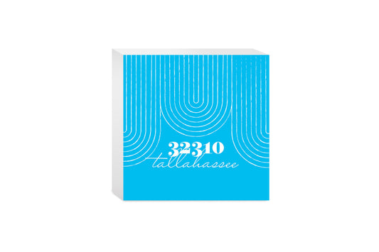 Bright Modern City Zip On Teal Florida Tallahassee | Wood Block | Eaches | Min 4