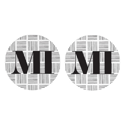 Black And White Abbreviated On White Michigan| Absorbent Car Coasters | Set of 2 | Min 4