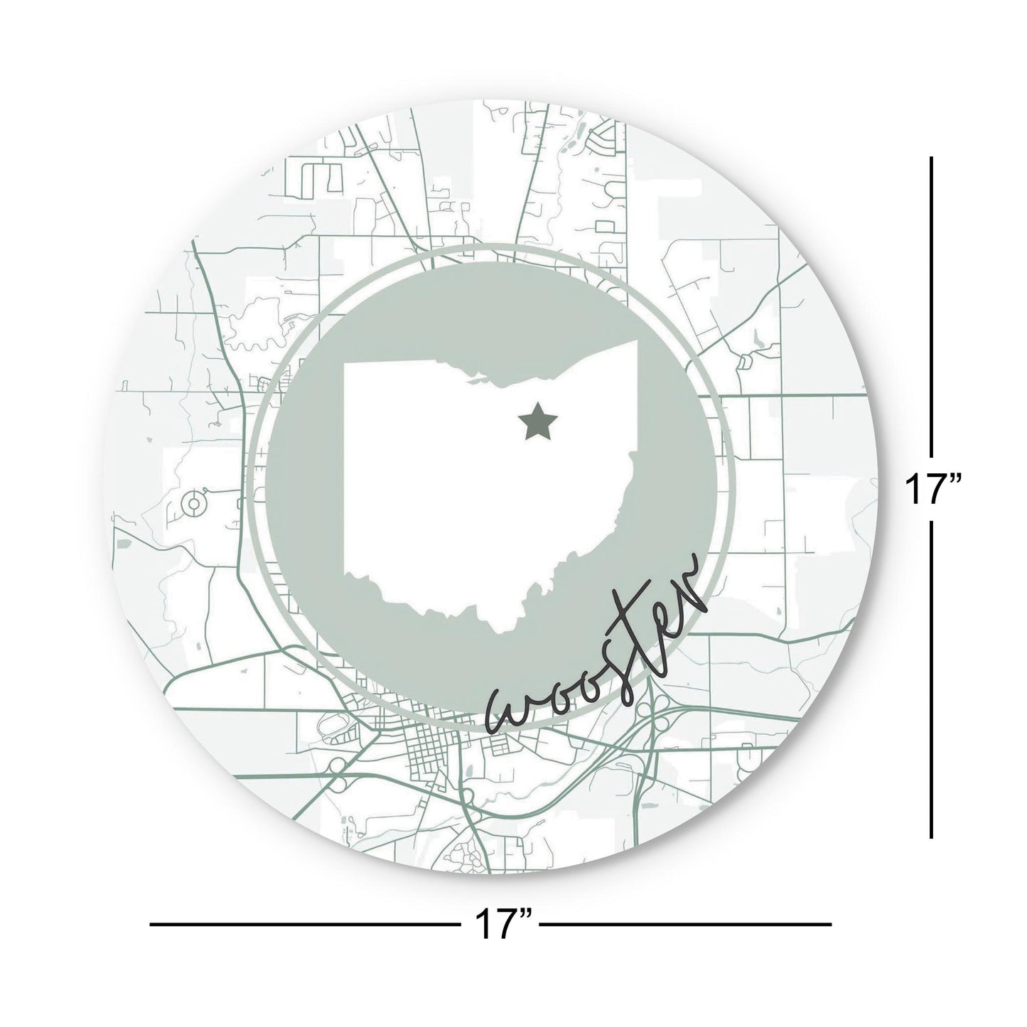 Vintage Groove State Star Map Ohio Wooster | Wood Sign | Eaches | Min 1