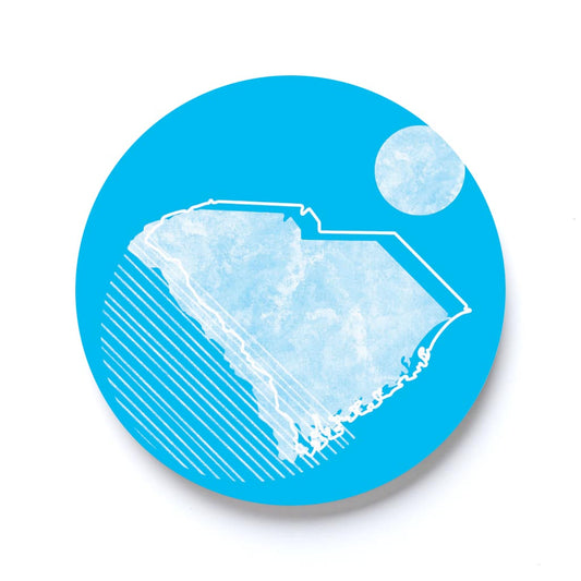 Bright Modern Geometric on Blue South Carolina | 2.65x2.65