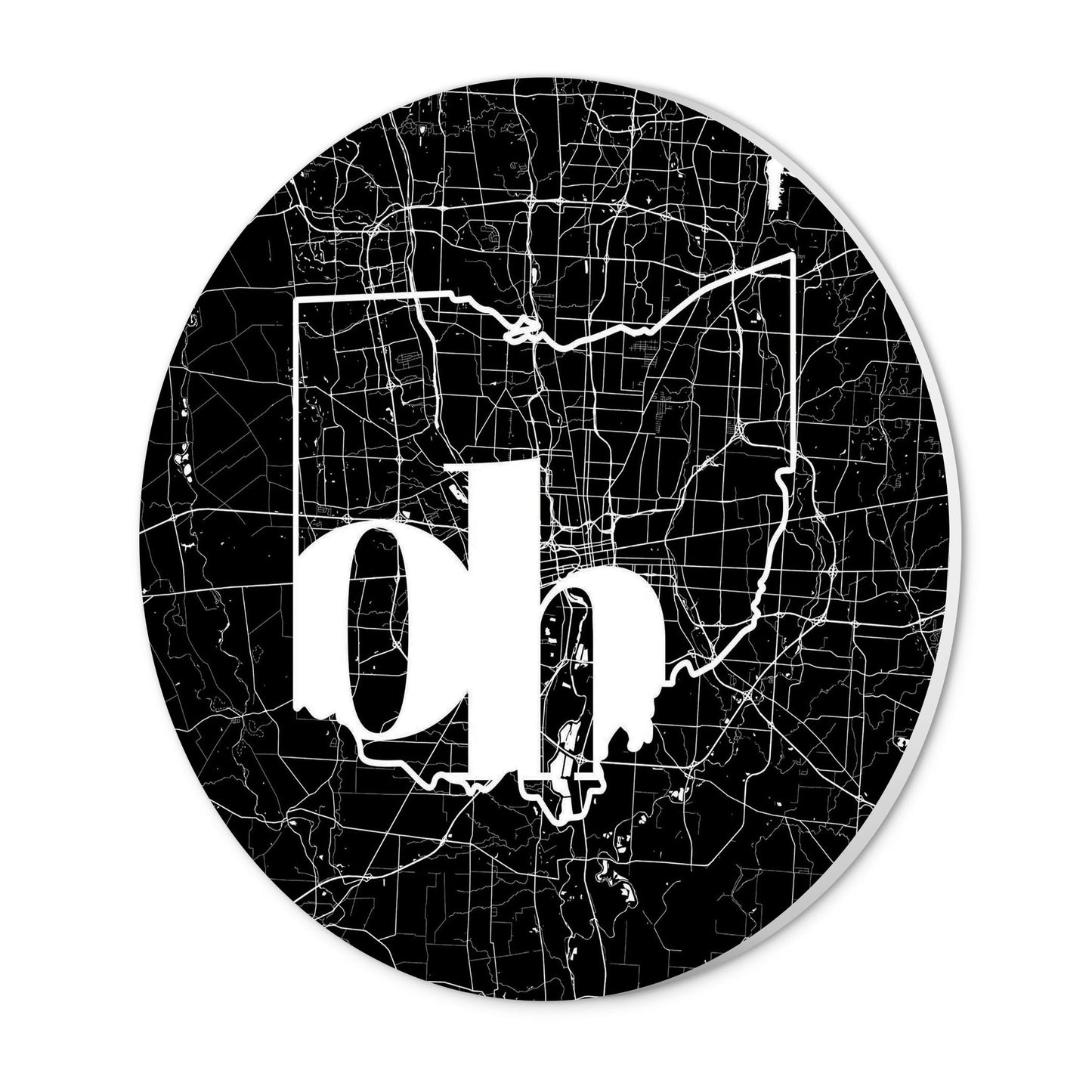 Black And White Abbreviated State Map Black Ohio Columbus | Wood Sign | Eaches | Min 1