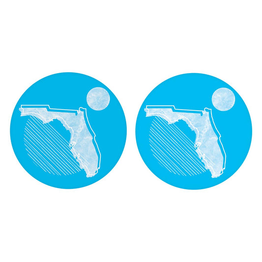 Bright Modern Geometric On Blue Florida | Absorbent Car Coasters | Set of 2 | Min 4