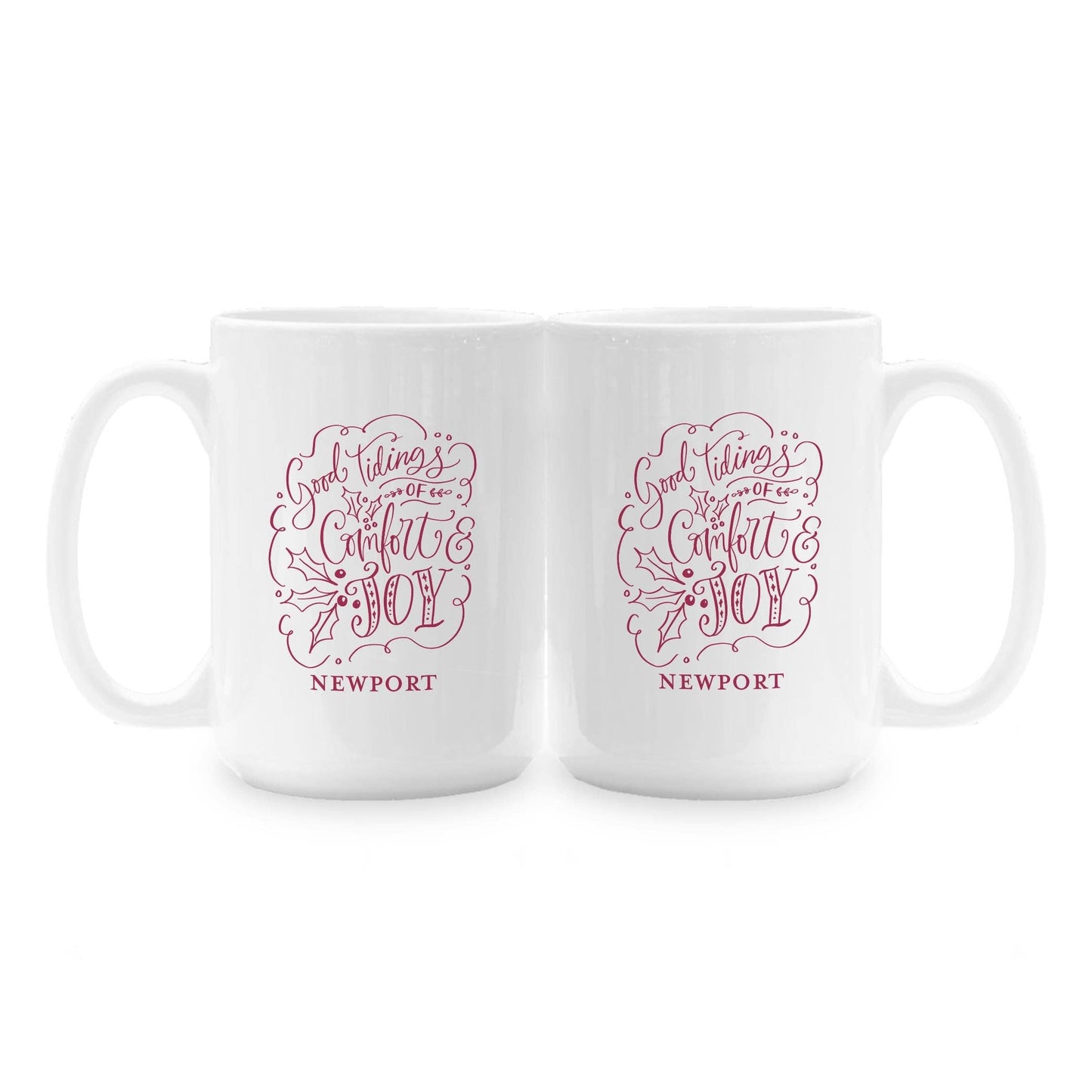 15oz Coffee Mug White-Love + Local Winterberry