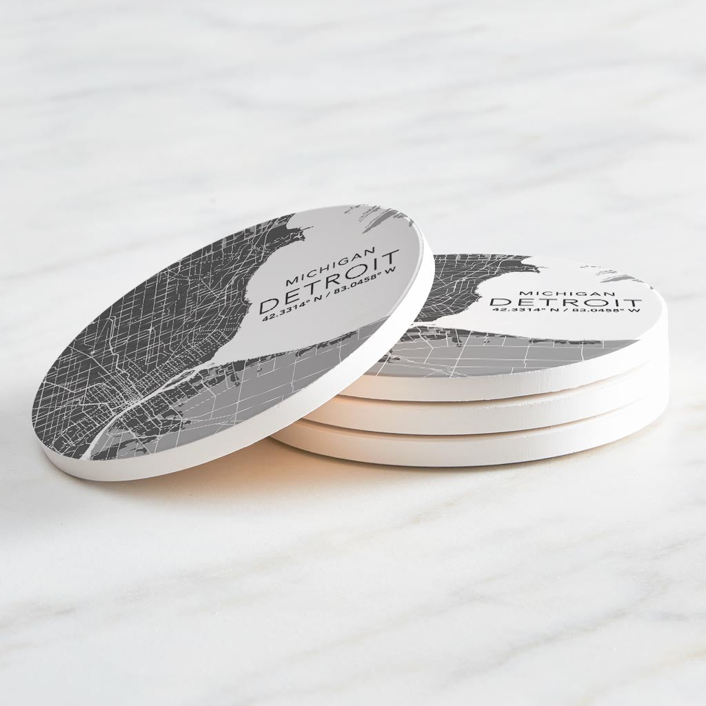 Grey Detroit Michigan Map & Coordinates | 4x4