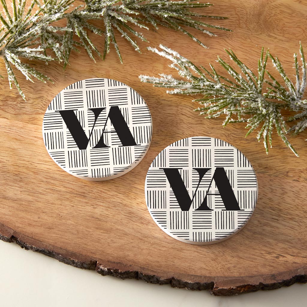 Black and White Abbreviated on White Virginia | 2.65x2.65