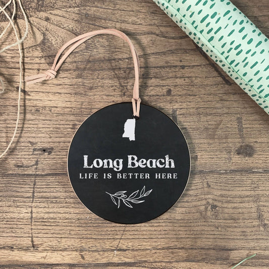 Customizable Ornament, Home Town, Local, Wooden Ornament