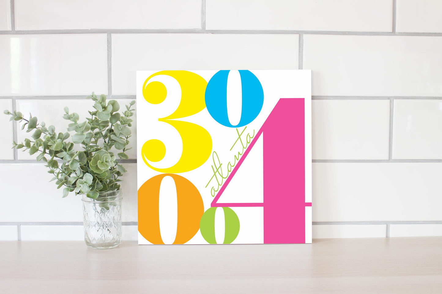 Bright Modern Color Block City Zip Georgia Atlanta | Wood Sign | Eaches | Min 2