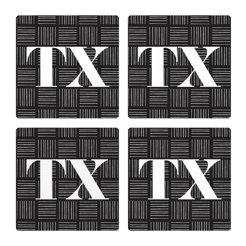 Black and White Abbreviated on Black Texas