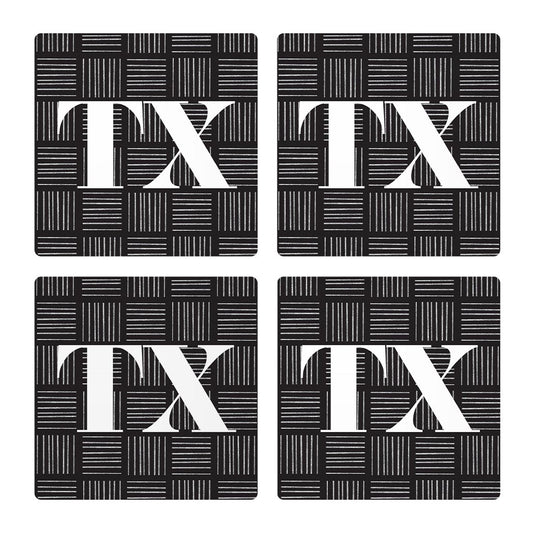 Black and White Abbreviated on Black Texas