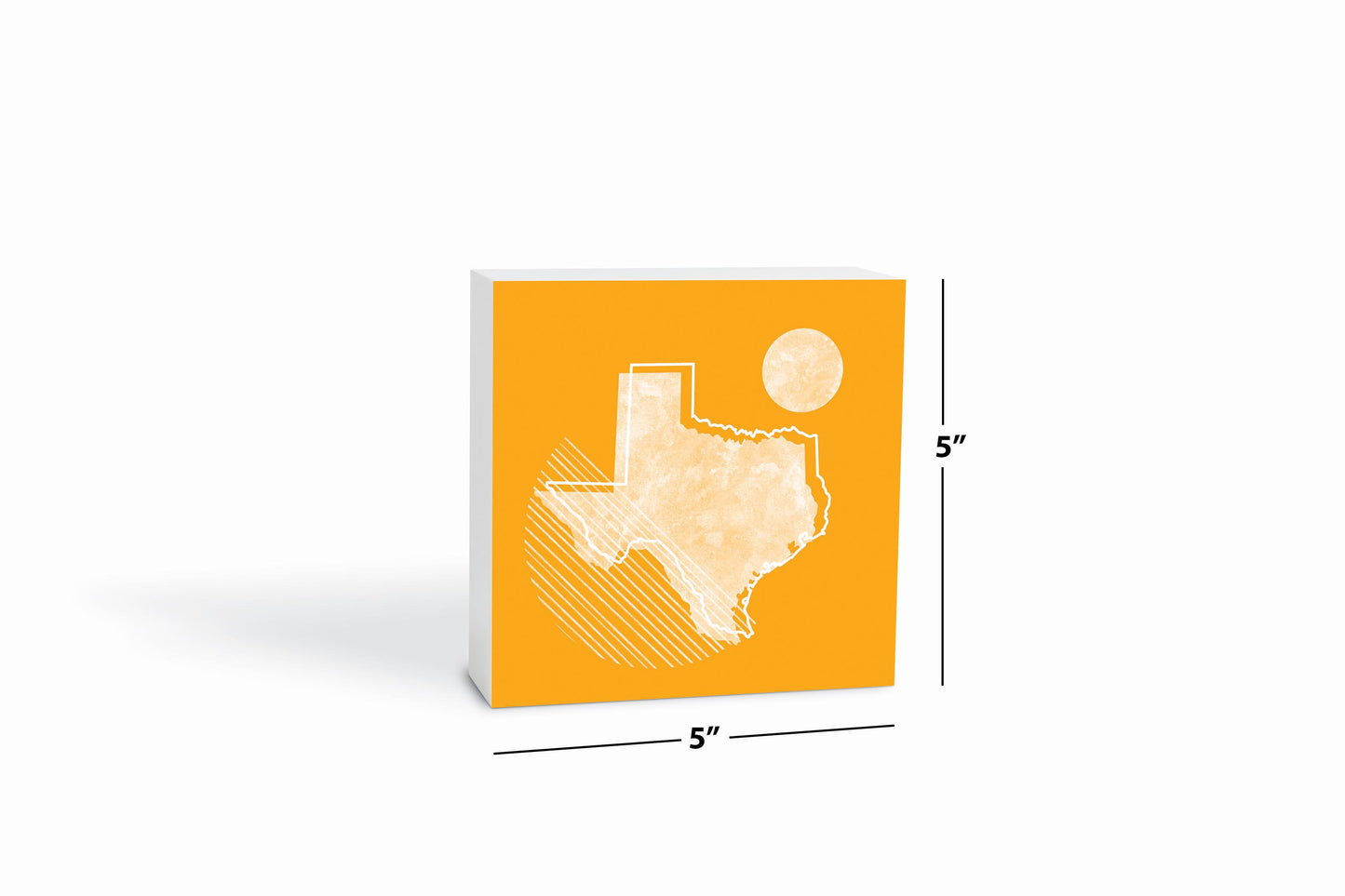 Bright Modern Geometric On Orange Texas | Wood Block | Eaches | Min 4