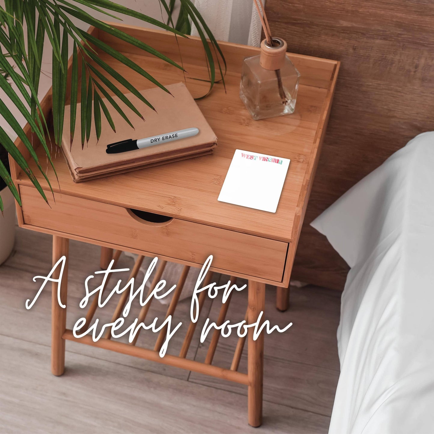 Custom Retro Wave Glass Dry Erase Desktop Notes Tile