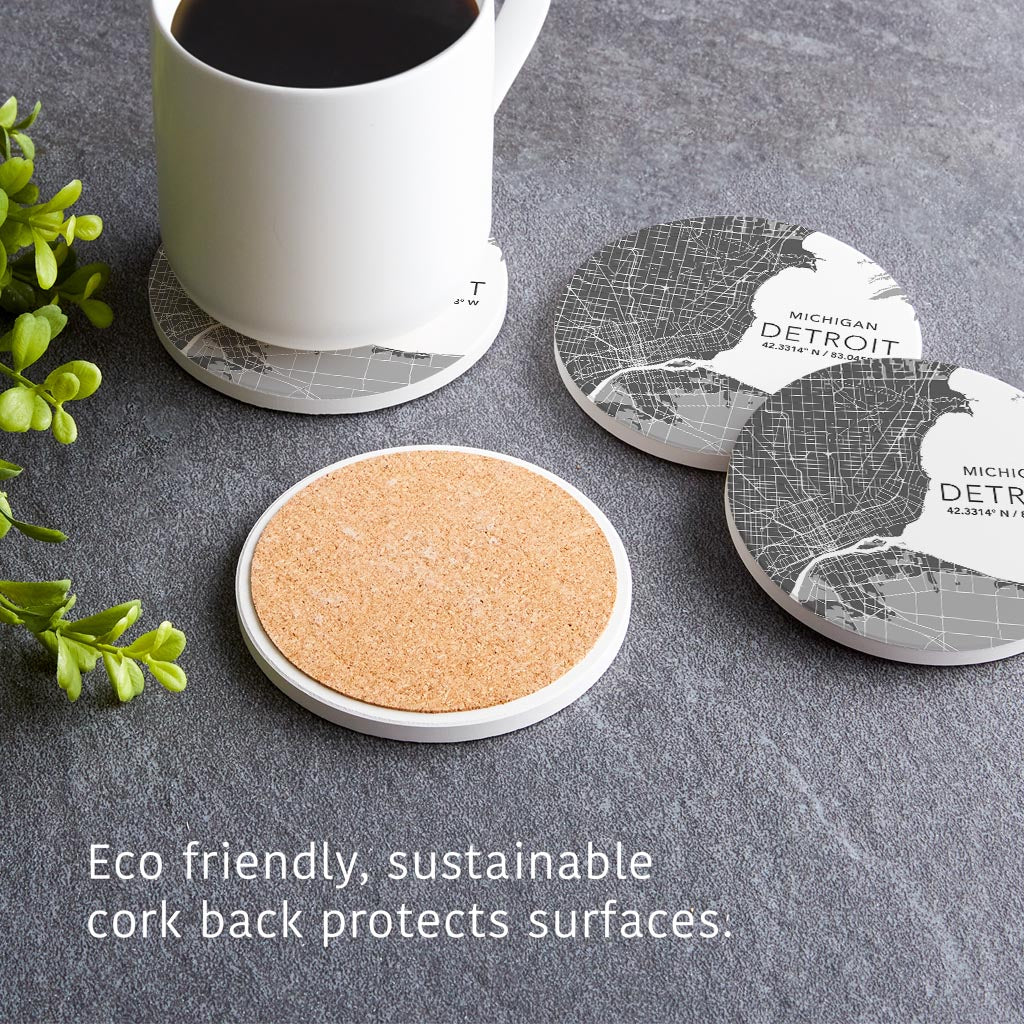 Grey Detroit Michigan Map & Coordinates | 4x4