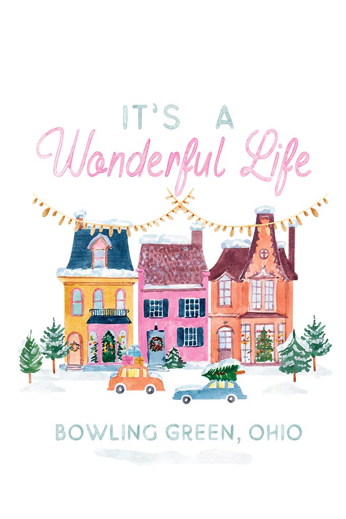 Cotton Tea Towel White-It's A Wonderful Life Bowling Green Ohio -5