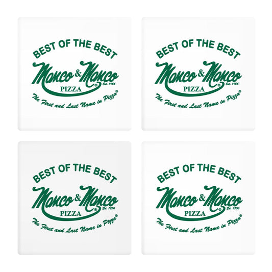Manco Pizza Logo | Absorbent Coasters | Set of 4 | Min 2