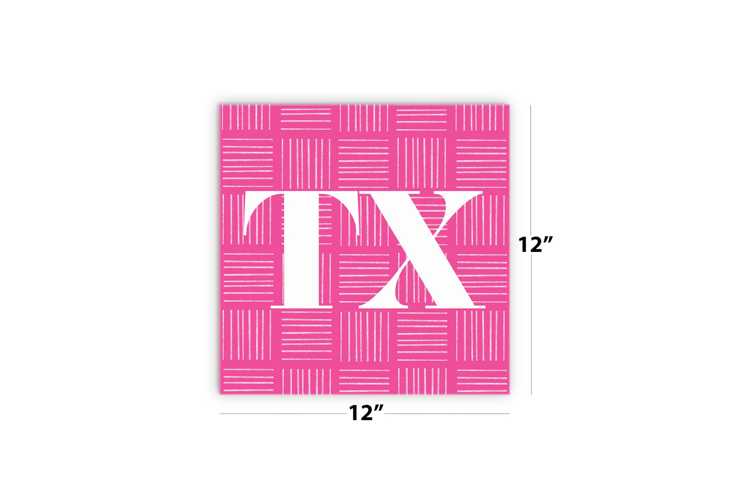 Bright Modern Abbreviated On Pink Texas | Wood Sign | Eaches | Min 2