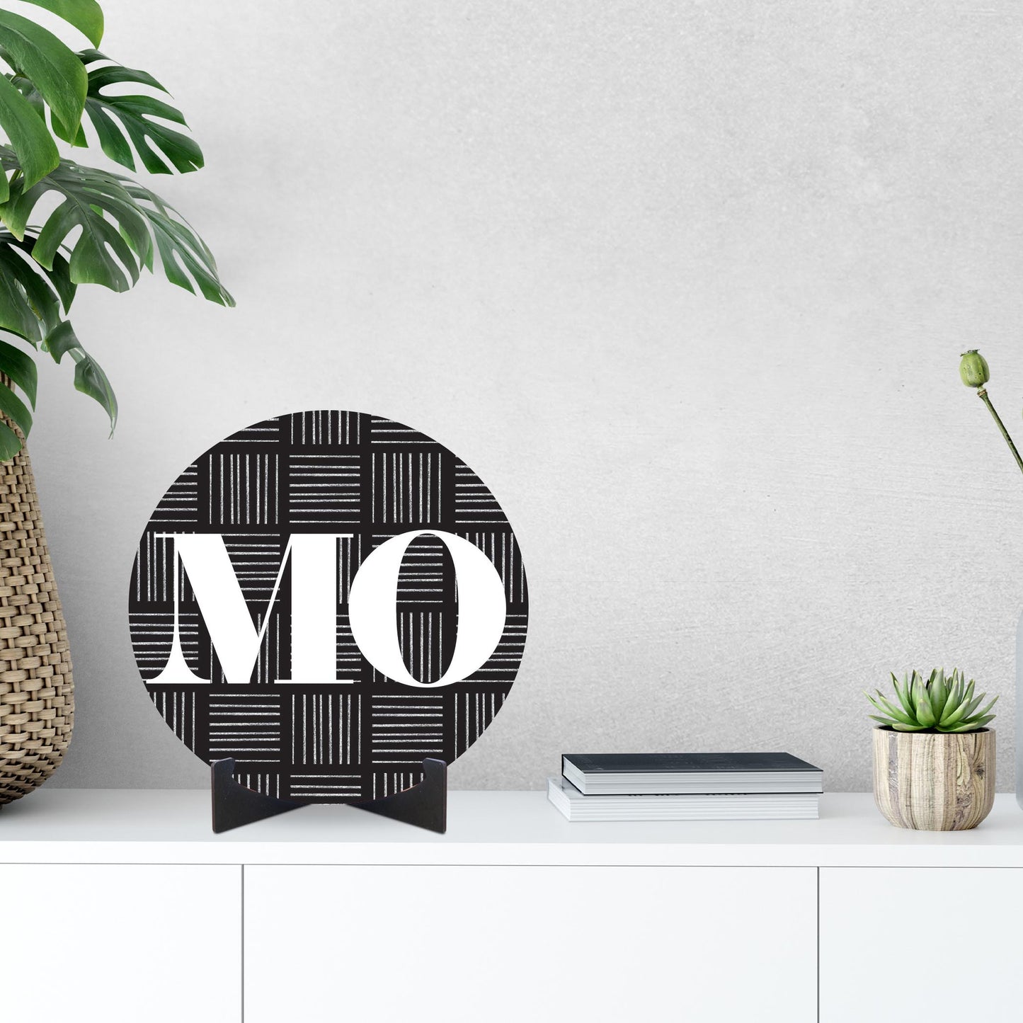 Black And White Abbreviated On Black Missouri | Wood Sign | Eaches | Min 1