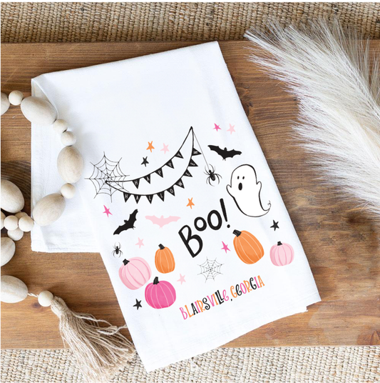 Tea Towel, Custom Gifts, Name Drop, Halloween Decor, Pumpkin