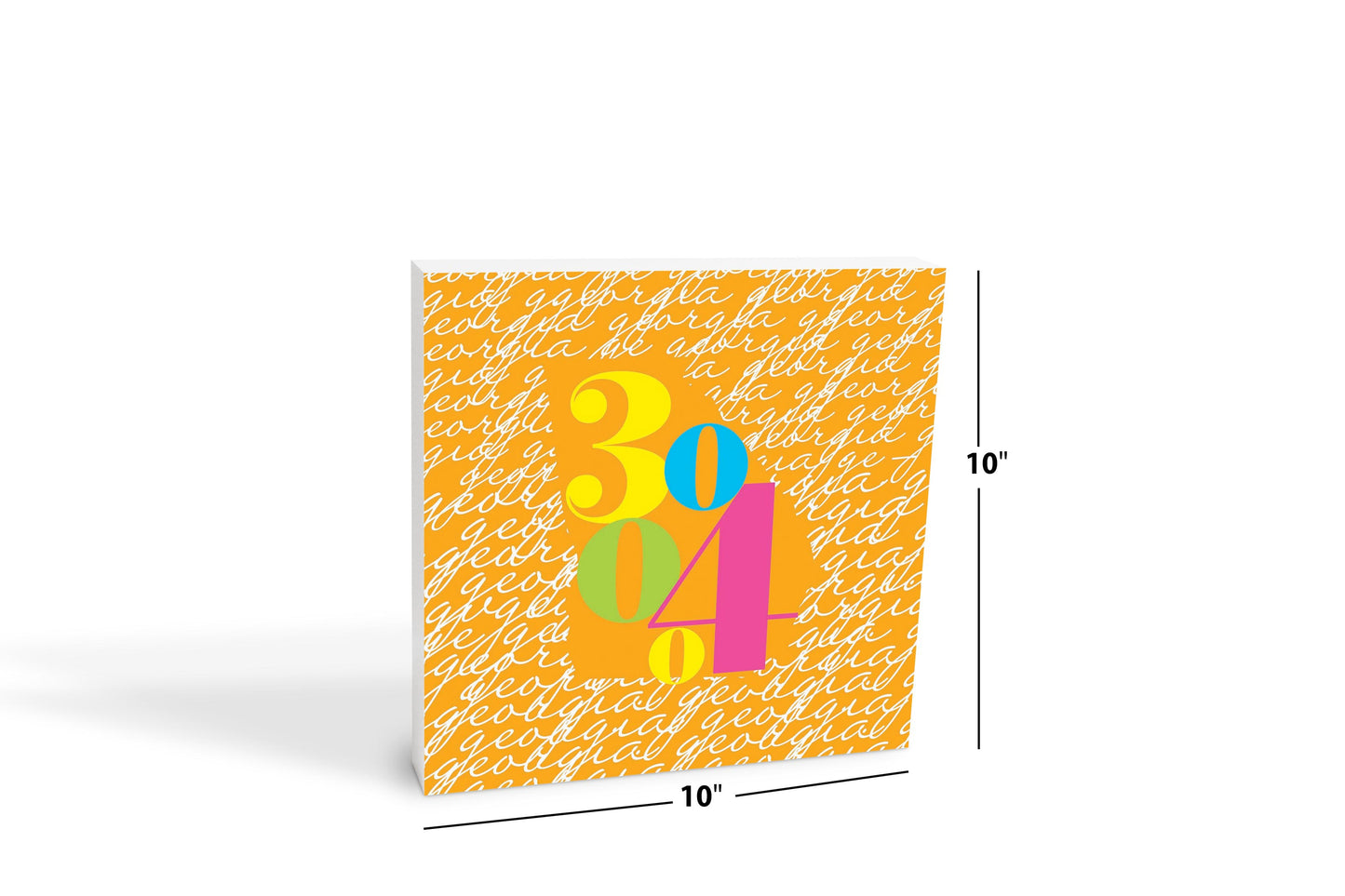 Bright Modern State Script Orange Georgia Atlanta | Wood Block | Eaches | Min 2