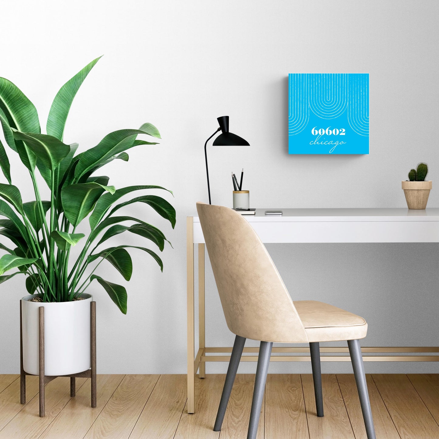 Bright Modern City Zip On Teal Illinois Chicago | Wood Sign | Eaches | Min 2