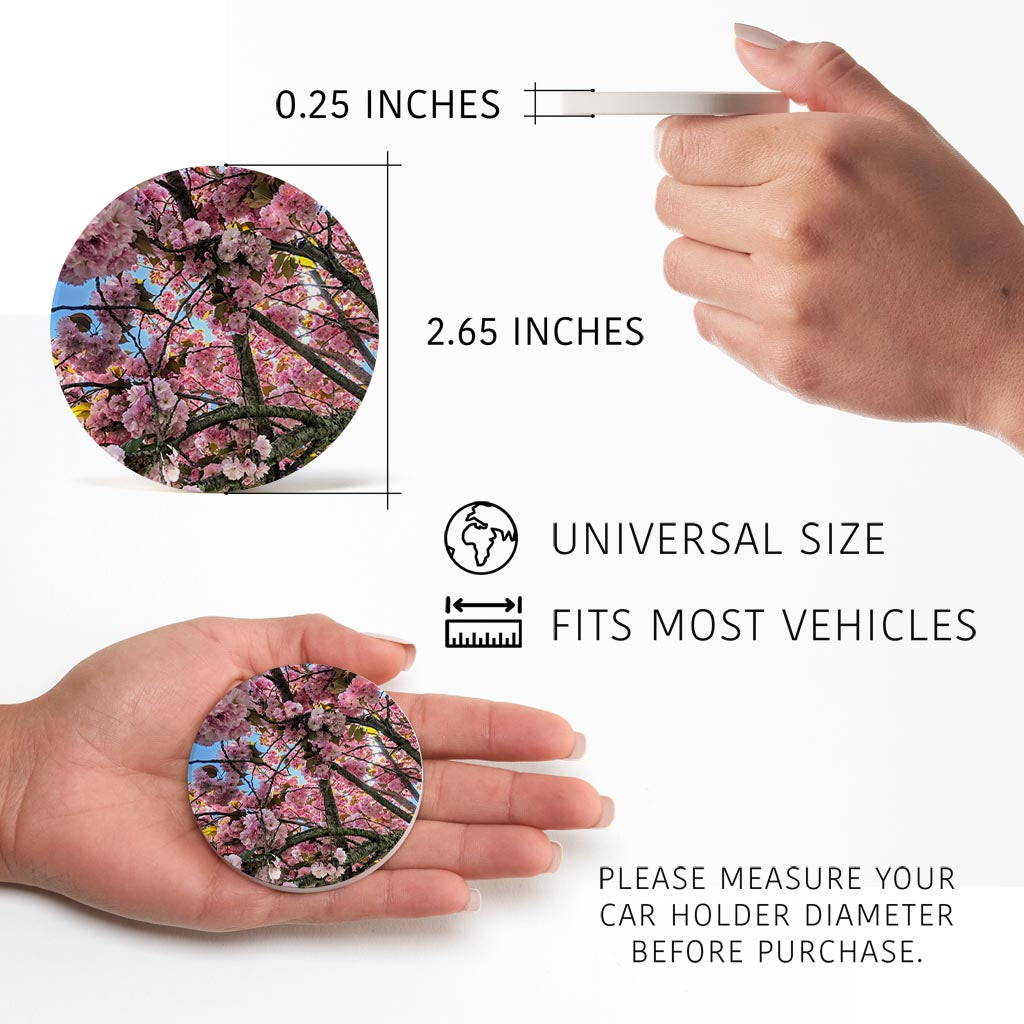 Monokian Cherry Blossoms | Absorbent Car Coasters | Set of 2 | Min 4