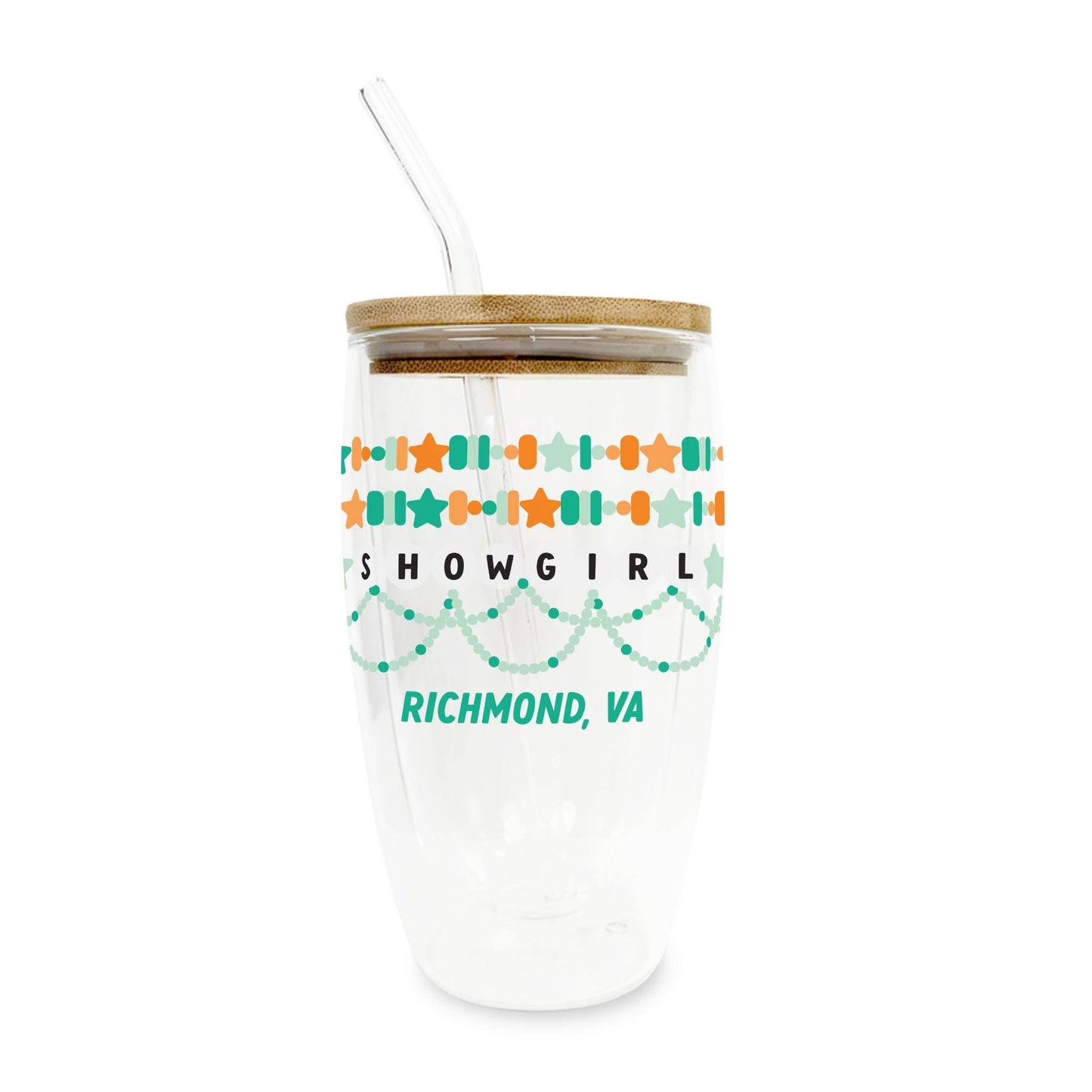 16oz Double Insulated Glass Tumbler-Love+Local Showgirl