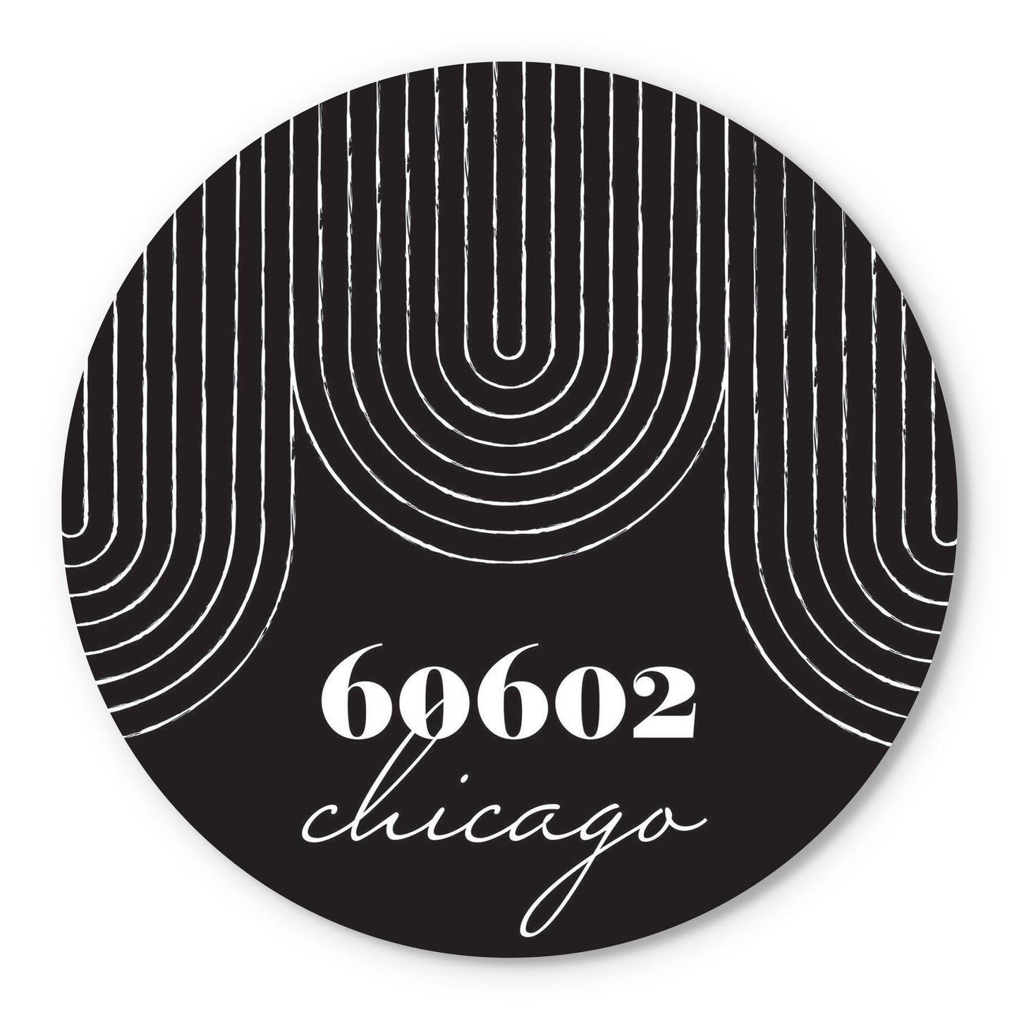Black And White City Zip On Black Illinois Chicago | Wood Sign | Eaches | Min 1