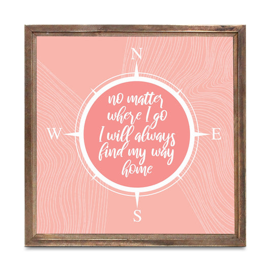 Boho Color Compass On Pink Quote | Wood Sign | Eaches | Min 1