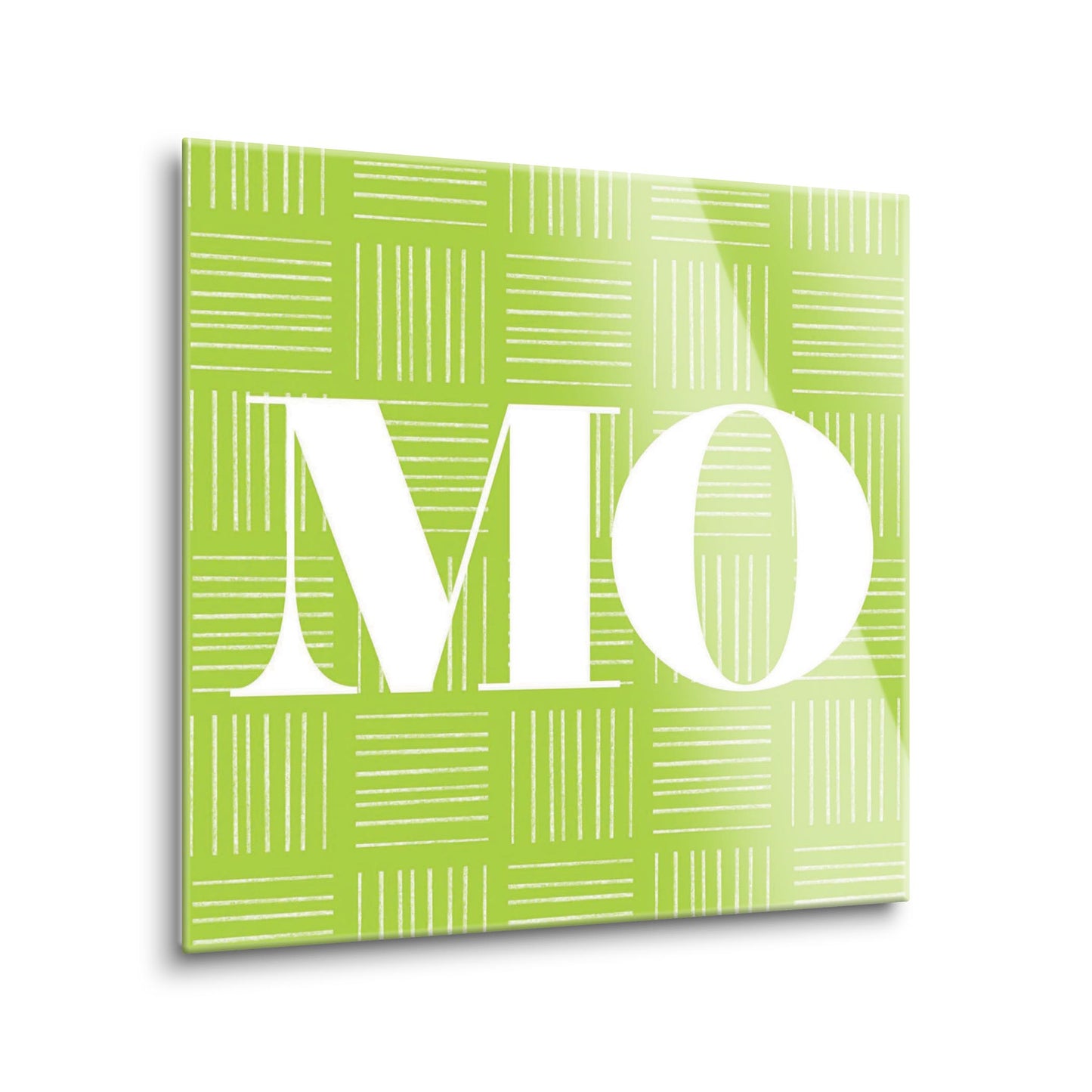 Bright Modern Abbreviated On Green Missouri | Hi-Def Glass Art | Eaches | Min 1