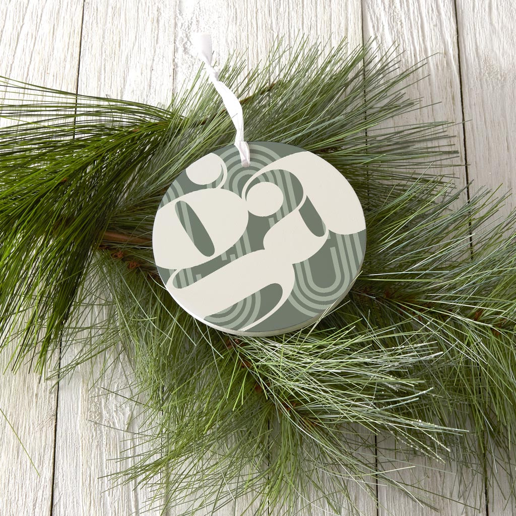 Vintage Groove Green Wave Lines Georgia Ga | Wood Ornament | Eaches | Min 6