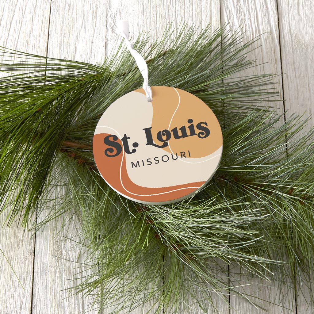 Vintage Groove Fluid Orange Missouri St Louis | Wood Ornament | Eaches | Min 6