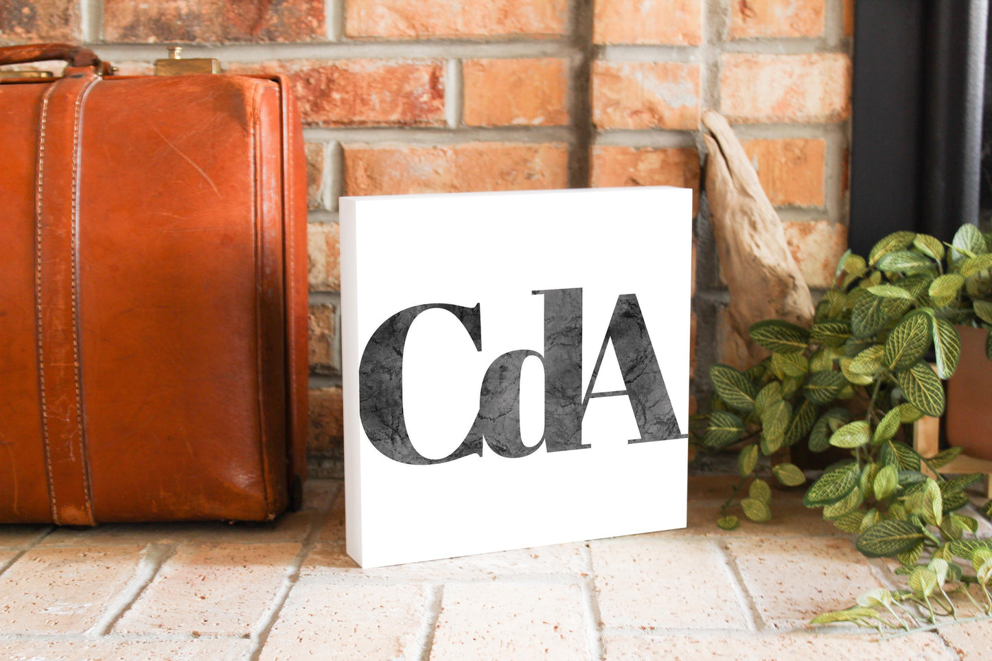 Minimalist B&W Idaho Cda White Initials | Wood Block | Eaches | Min 2