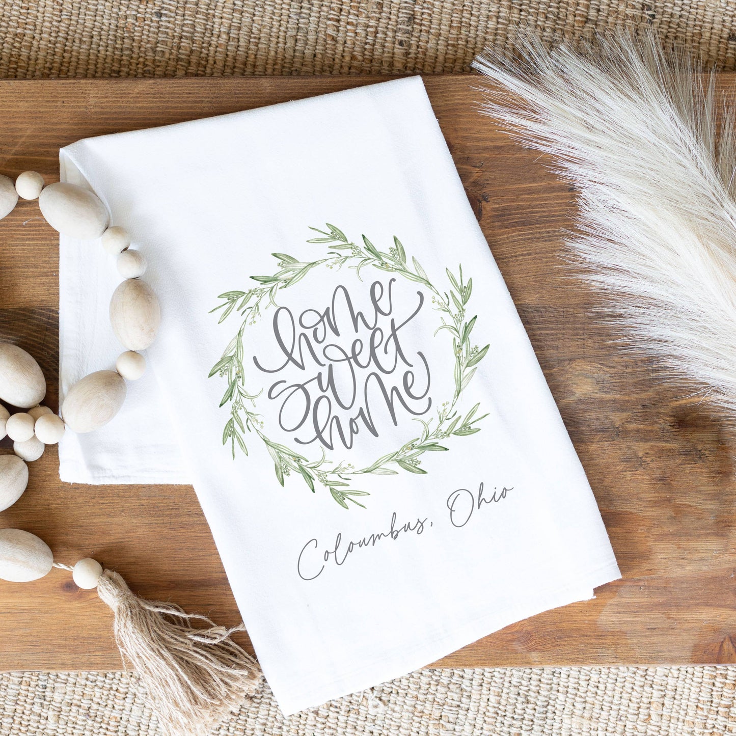 Kitchen Towel, Custom State, City/State, Home Sweet Home