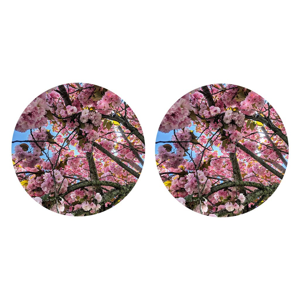 Monokian Cherry Blossoms | Absorbent Car Coasters | Set of 2 | Min 4