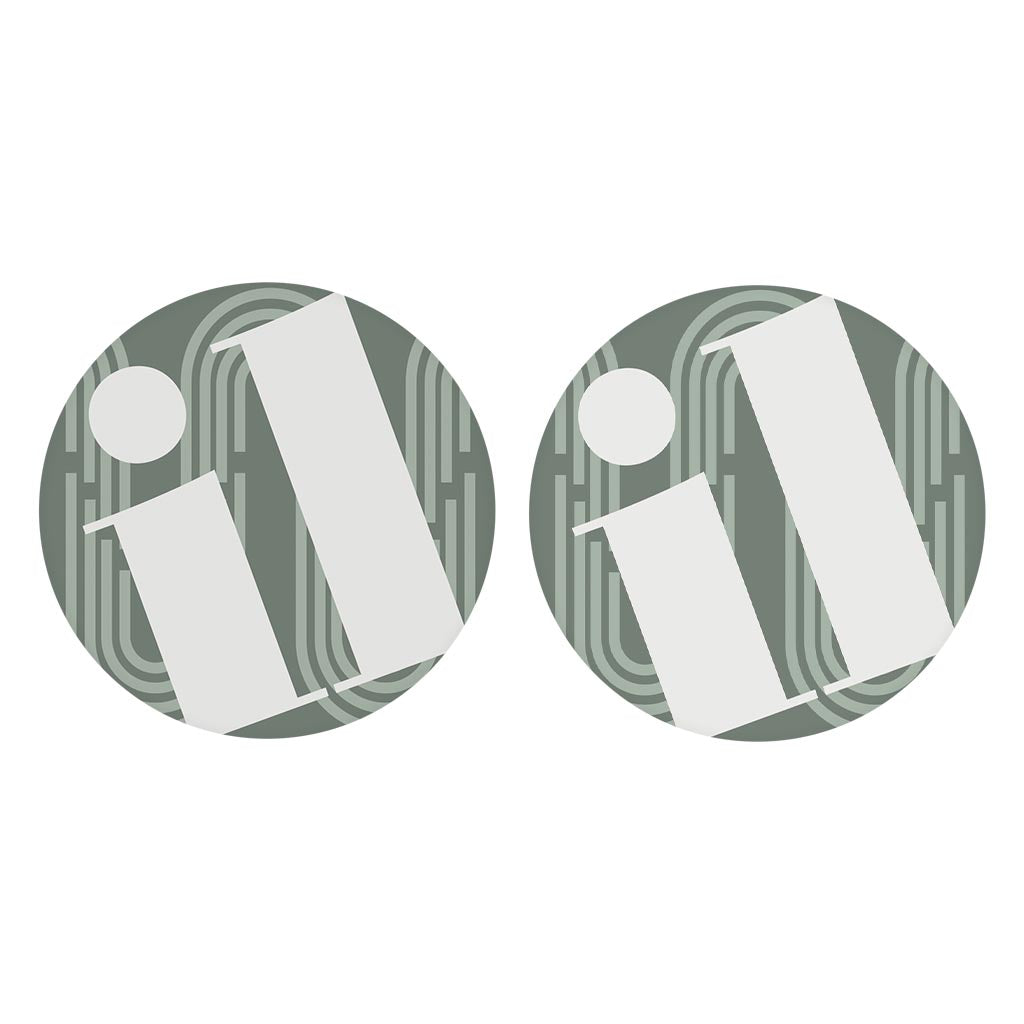 Vintage Groove Green Wave Lines Illinois Il| Absorbent Car Coasters | Set of 2 | Min 4