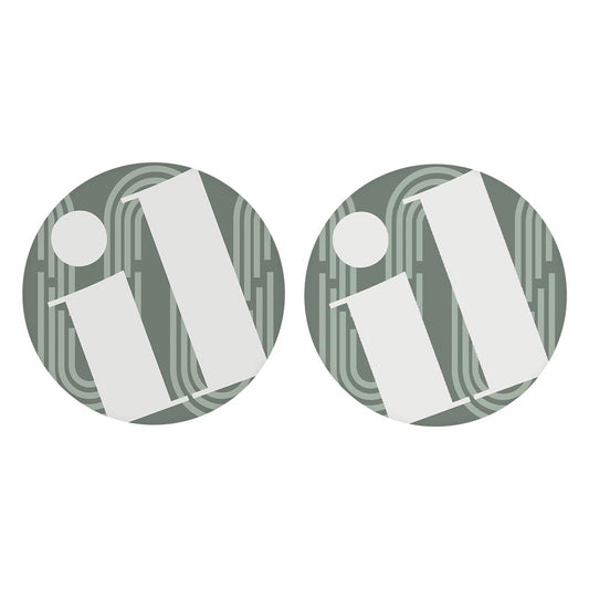 Vintage Groove Green Wave Lines Illinois Il| Absorbent Car Coasters | Set of 2 | Min 4