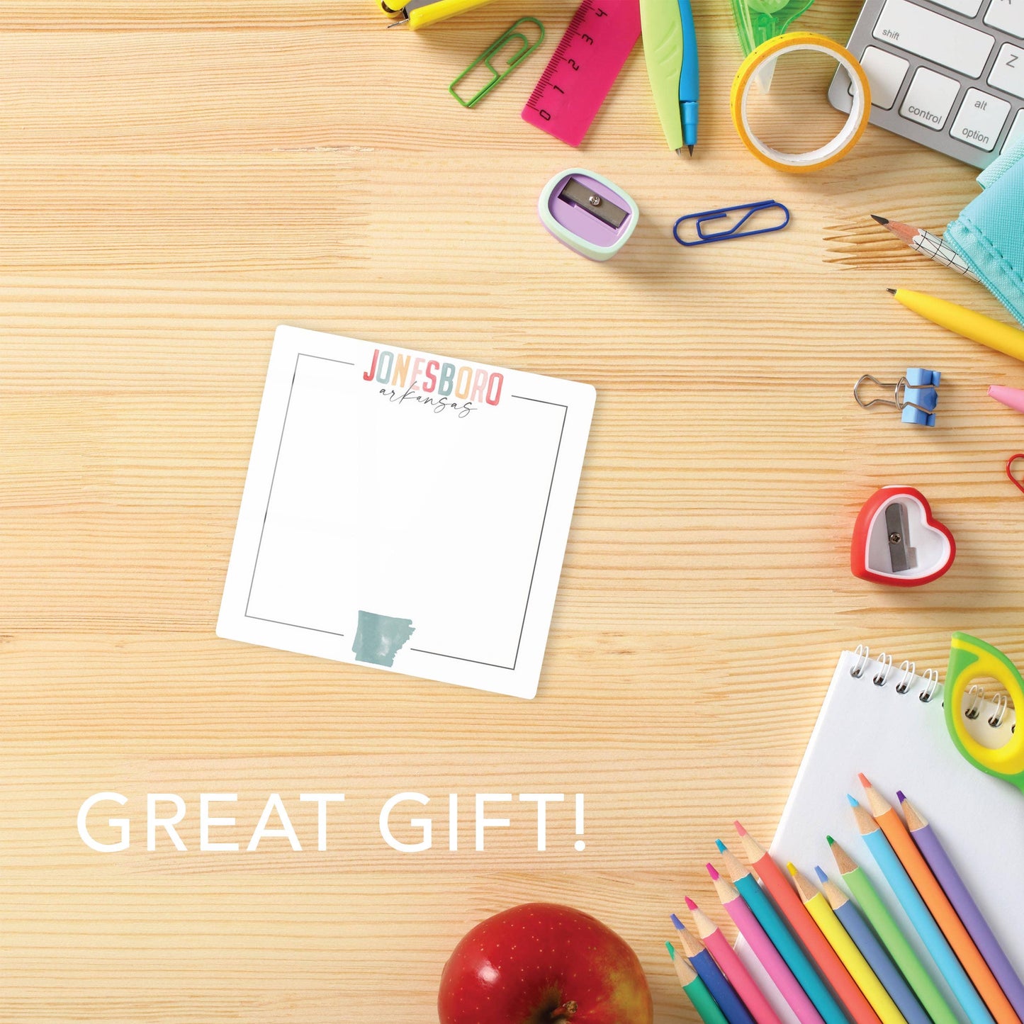 Custom Watercolor City Dry Erase Glass Tile