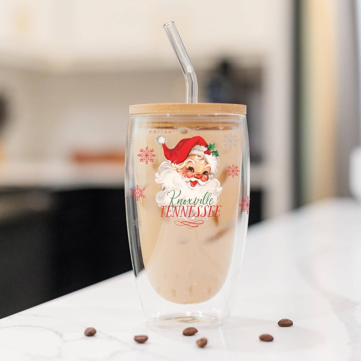 Insulated Glass Tumbler Classic Santa City & State