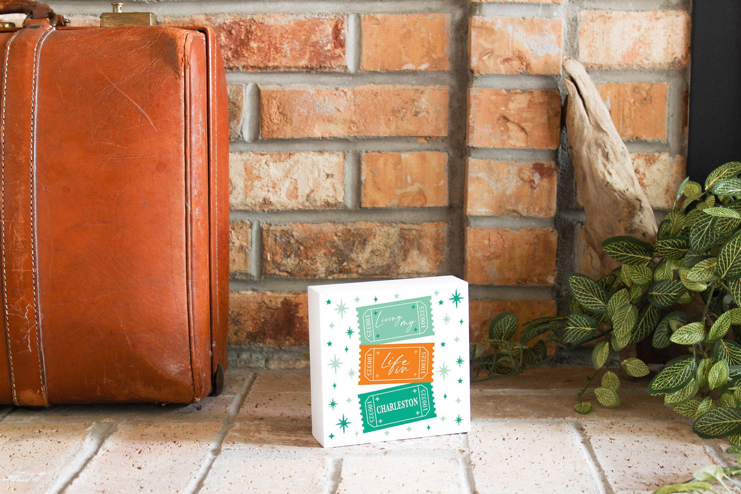 5x5 Wood Block-Love+Local Showgirl